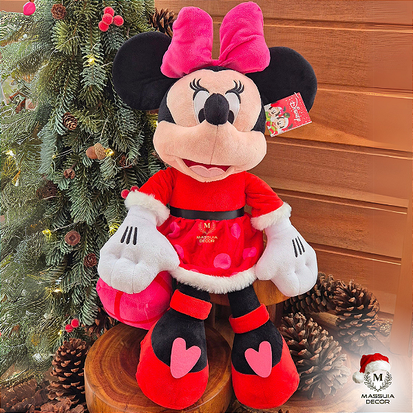 Minnie com Presente e Laço Rosa G
