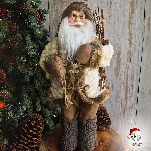 Papai Noel com Casaco Marrom M