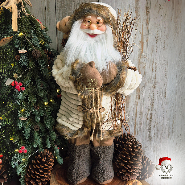 Papai Noel com Casaco Marrom G