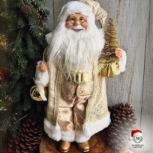 Papai Noel Branco com Dourado M