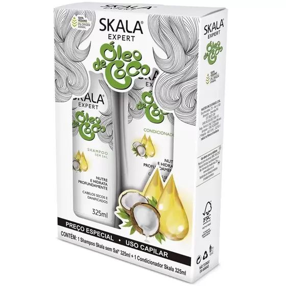 Kit Skala Óleo De Coco Condicionador+shampoo 325ml Cada