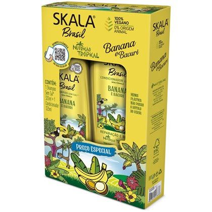 Kit Shampoo e Condicionador Banana Skala: Nutrição e Reparação para Cabelos Secos e Armados - Linha Frutástica