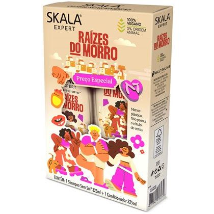 Kit Skala Shampoo e Condicionador Raízes do Morro Cronograma Nutrição para Fios Ressecados Com Pontas Secas