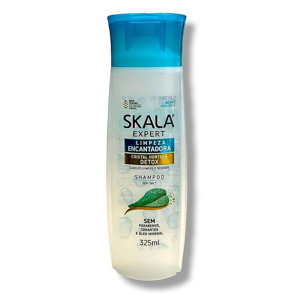 Shampoo Skala Cristal Hortelã 325ml Detox Ideal para cabelos: Mistos e Oleosos