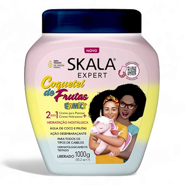 Skala Creme de Tratamento Coquetel de Frutas Family Cronograma Hidratação P/ Cabelos Crespos Cacheados