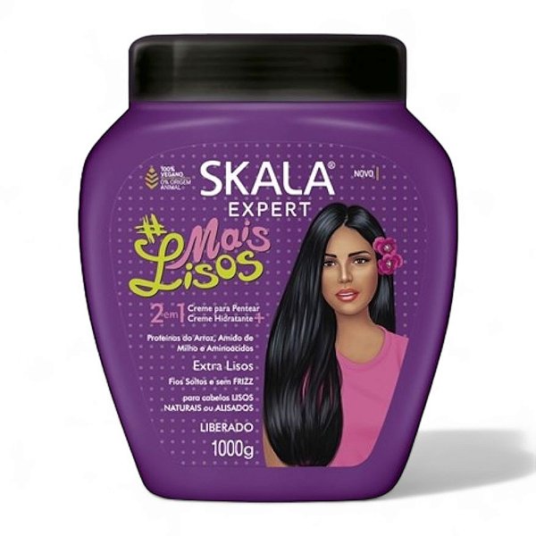 Skala Creme De Tratamento Mais Lisos Reconstrução p/ Cabelos Lisos e c/ Frizz