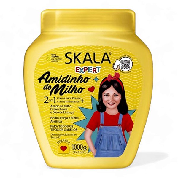 Skala Creme para Pentear + Creme Hidratante 2 em 1 Amidinho de Milho Hidratação