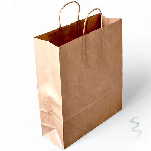 Kit 100 Sacolas de Papel Kraft 120g - 32x37x11 Resistentes e Sustentáveis para Lojas e Delivery