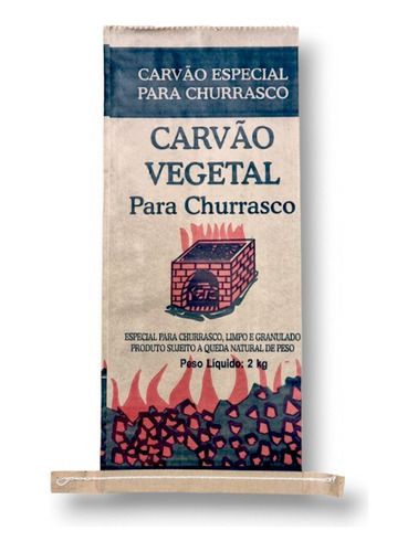 Embalagens Carvão 2kg Kraft Costurado - Kit 100 Unidades