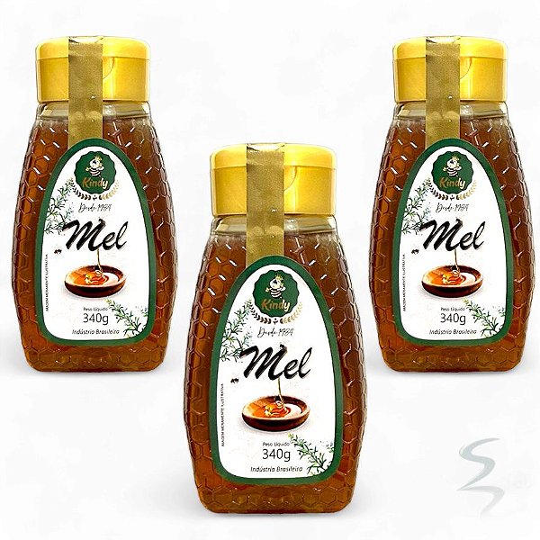 Mel Puro De Abelha Florada Silvestre 340g - Kit C/ 3 Unid