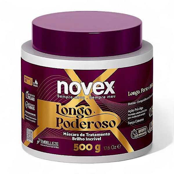 Máscara de Hidratação Novex Longo Poderoso Brilho Incrível 500G Força Reconstrutora