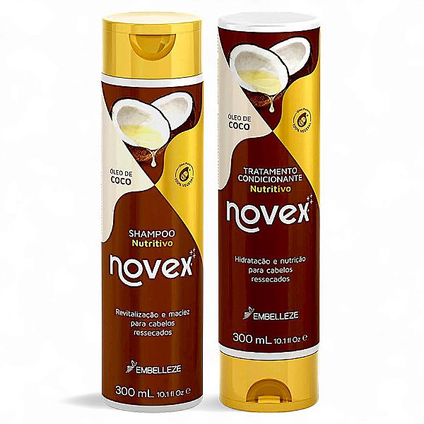 Kit Novex Shampo + Condicionador Óleo de Coco 300ml Nutritivo