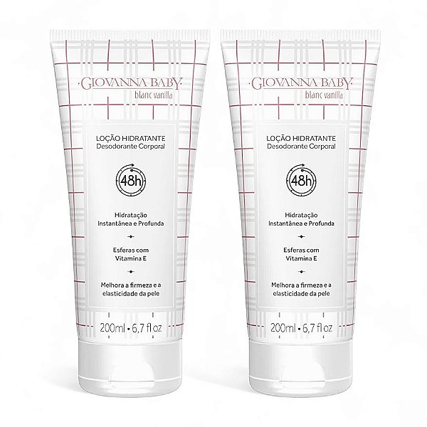 Loção Hidratante Desodorante Giovanna Baby Blanc Vanilla 200ml - Kit c/2 Unidades