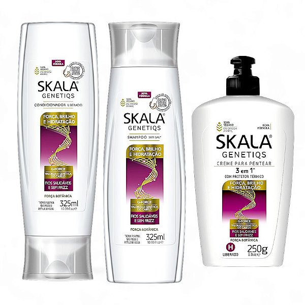 Creme Para Pentear + Shampoo E Condicionador Skala Genetiqs