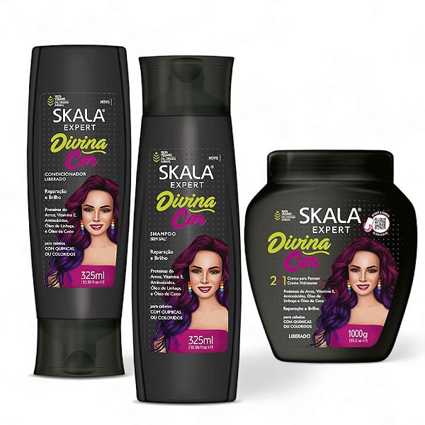 Kit Skala Divina Cor Shampoo + Condicionador + Creme de Tratamento