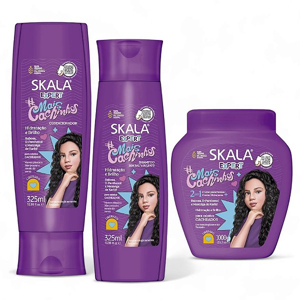 Skala Kit Hidratação Mais Cachinhos Shampoo + Condicionador + Creme Tratamento