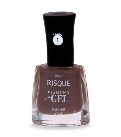 Esmalte Risqué Diamond Gel Couro Nude 9,5ml