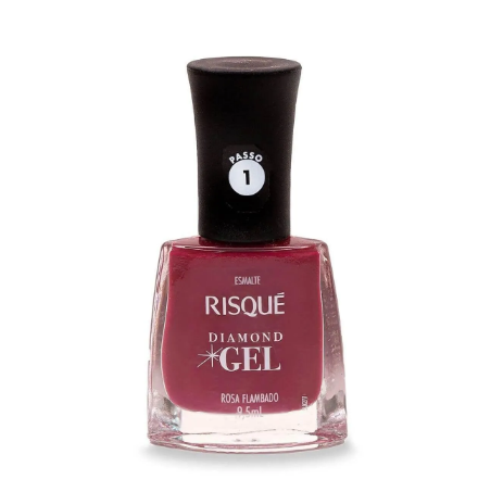 Esmalte Risqué Diamond Gel Rosa Flambado Cremoso 9,5ml