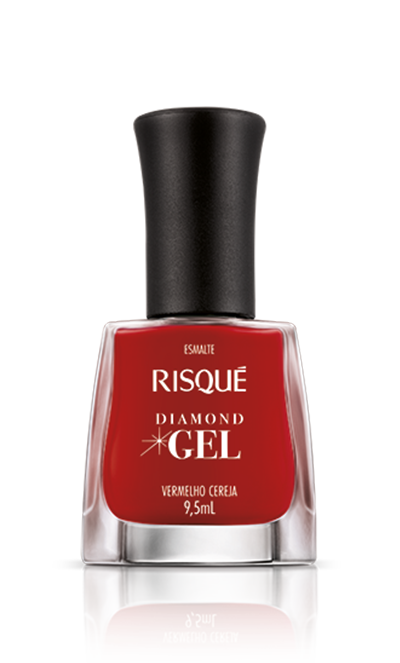 Esmalte Risqué Diamond Gel Vermelho Cereja Cremoso 9,5ml