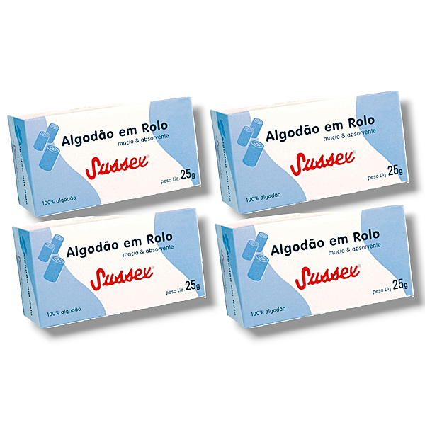 Algodão Sussex Caixinha 25g - 4 Unidades