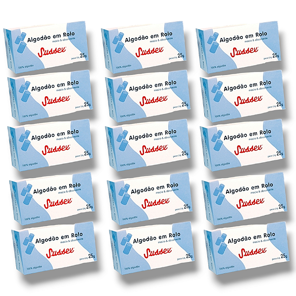 Algodão Sussex Caixinha 25g - 15 Unidades