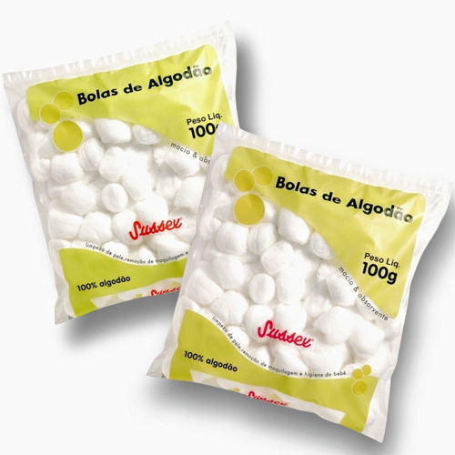 Algodão Bolinha Branca Sussex 100g Kit c/2 Pacotes