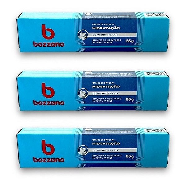 Kit 3x Bozzano Creme de Barbear Hidratação - Proteção e Conforto para um Barbear Perfeito