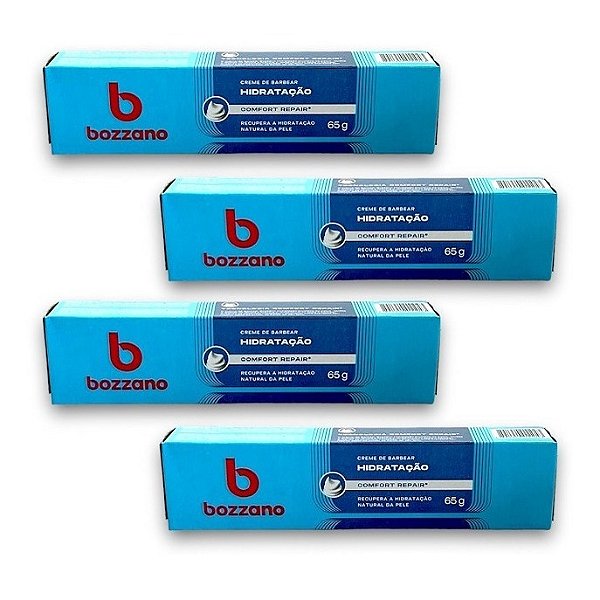 Kit 4x Bozzano Creme de Barbear Hidratação - Proteção e Conforto para um Barbear Perfeito