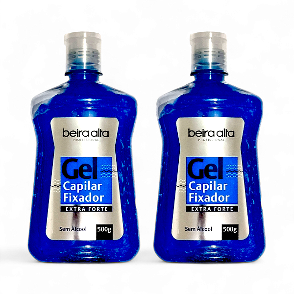 Gel Capilar Fixador Extra Forte 500g Beira Alta - Kit 2 unidades