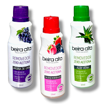 Removedor Esmalte Beira Alta 90ml Aloe Vera+uva+frutas 3unid