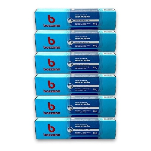 Creme De Barbear Hidratação Bozzano 65g Kit Com 6 Unidades