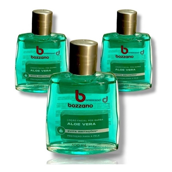 Kit 3x Loção Facial Bozzano com Aloe Vera - Hidratação e Sensação Refrescante