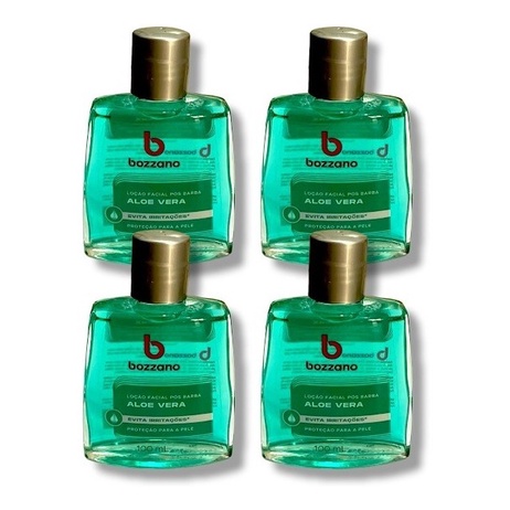 Kit 4x Loção Facial Bozzano com Aloe Vera - Hidratação e Sensação Refrescante
