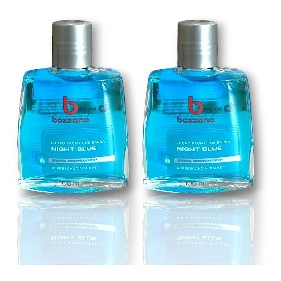 Kit 2x Loção Pós-Barba Night Blue Bozzano - Frescor e Conforto para Sua Pele