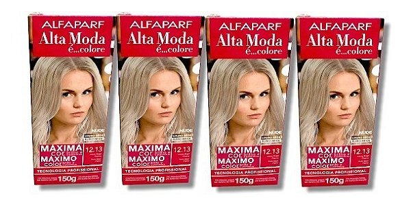 Kit Alta Moda 12.13 Louro Bege Platina Coloração Creme (4 Unidades) Alfaparf
