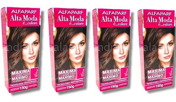 Kit Alta Moda 3.0 Caffé Castanho Escuro Coloração Creme (4 unidades) Alfaparf