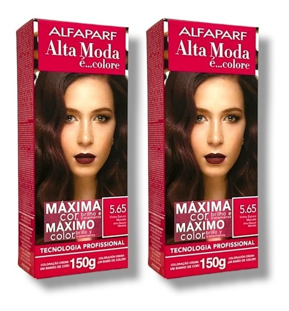 Kit Alta Moda 5.65 Vinho Escuro Marsals Coloração Creme (2 unidades) Alfaparf