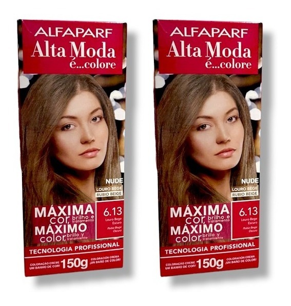 Kit Alta Moda 6.13 Louro Bege Escuro Coloração Creme (2 unidades) Alfaparf