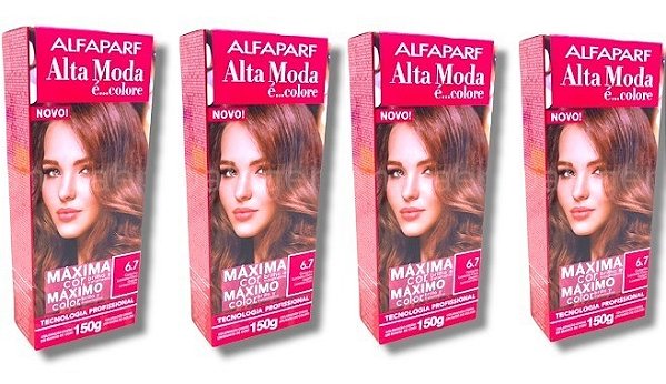 Kit Alta Moda 6.7 Castanho Luminoso Coloração Creme (4 unidades) Alfaparf