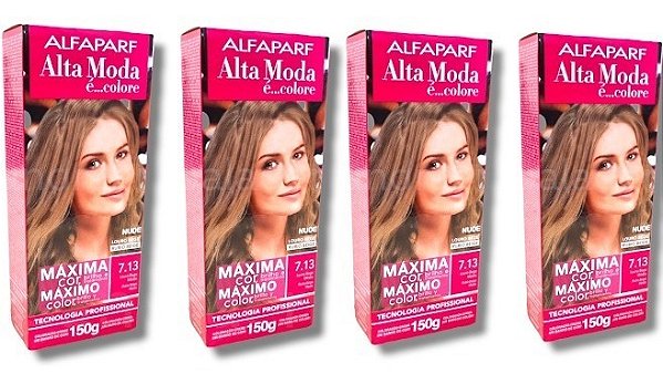 Kit Alta Moda 7.13 Louro Bege Médio Coloração Creme (4 unidades) Alfaparf