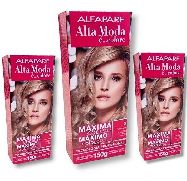 Kit Alta Moda 9.0 Louro Claríssimo Coloração Creme (3 unidades) Alfaparf