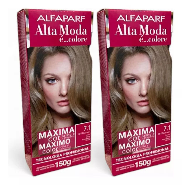 Kit Alta Moda 7.1 Louro Cinza Coloração Creme (2 Unidades) Alfaparf