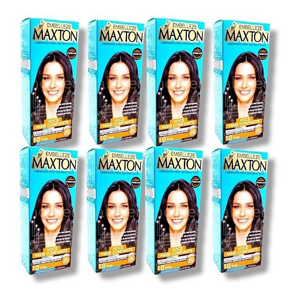 Kit Maxton 1.0 Preto Embelleze Tintura Creme (8 unidades)