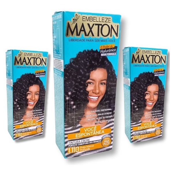 Kit Maxton 1.110 Preto Intenso Profundo Embelleze Tintura Creme (3 unid)