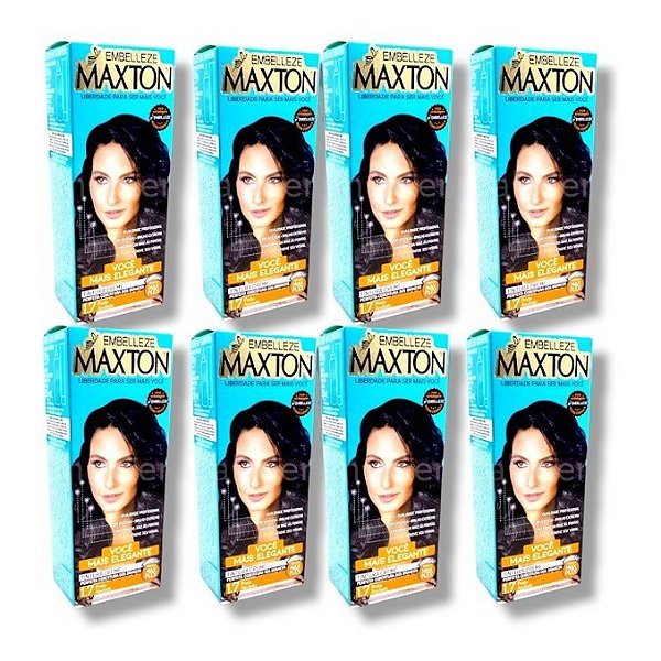 Kit Maxton 1.7 Preto Azulado Embelleze Tintura Creme (8 unidades)