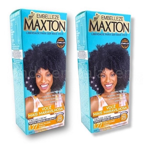 Kit Maxton 1.77 Preto Azulado Intenso Embelleze Tintura Creme (2 unid)