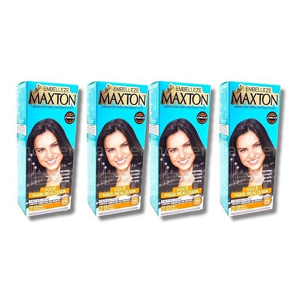 Kit Maxton 2.0 Preto Natural Embelleze Tintura Creme (4 unidades)