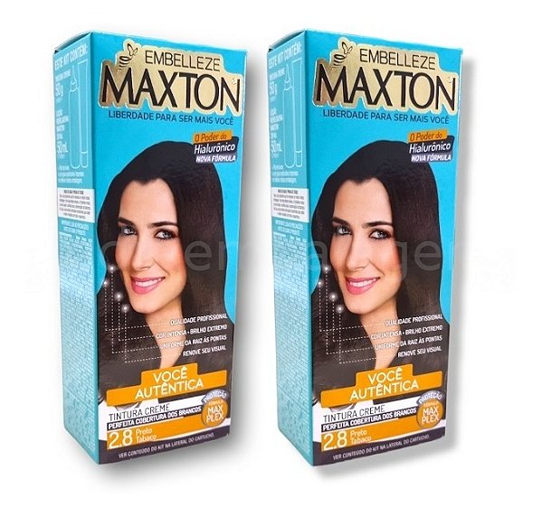 Kit Maxton 2.8 Preto Tabaco Embelleze Tintura Creme (2 unidades)