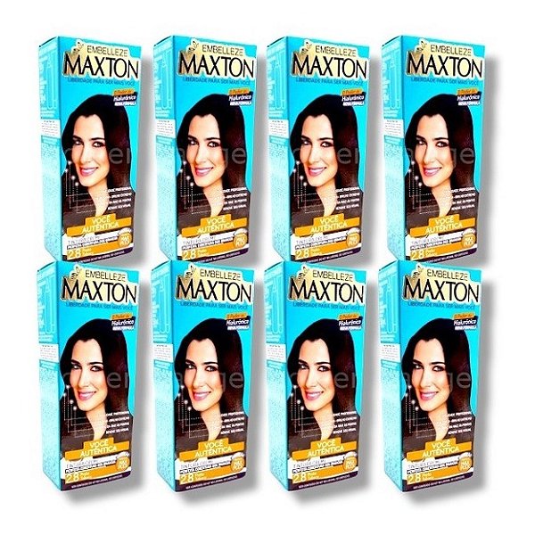 Kit Maxton 2.8 Preto Tabaco Embelleze Tintura Creme (8 unidades)