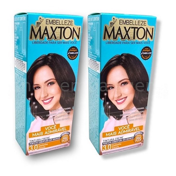 Kit Maxton 3.0 Castanho Escuro Embelleze Tintura Creme (2 unidades)